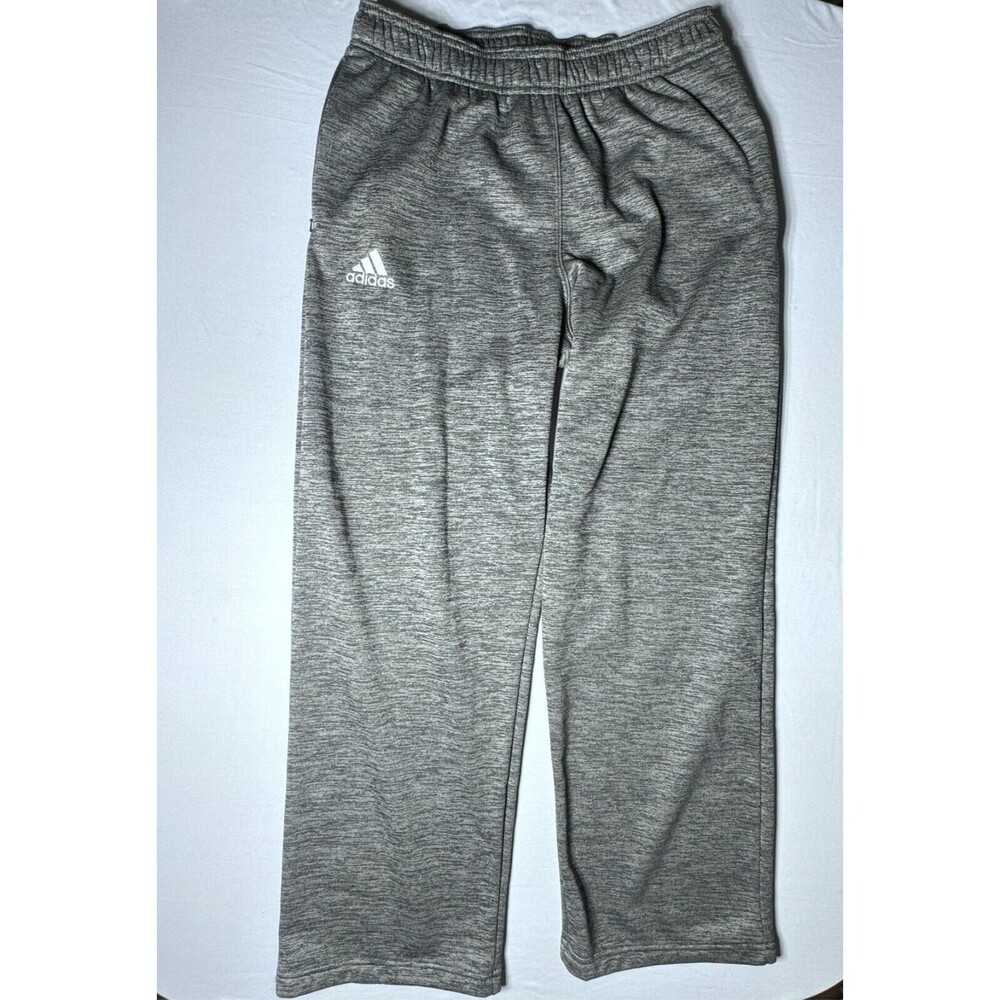 Adidas Sweatpants Mens Medium Climawarm Gray Athletic Logo Streetwear Fleece